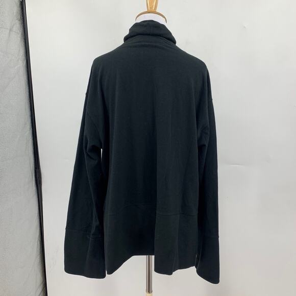 RLX Ralph Lauren Sweater Womens L Large Black Turtleneck Drop Shoulder Split Hem - Picture 3 of 15